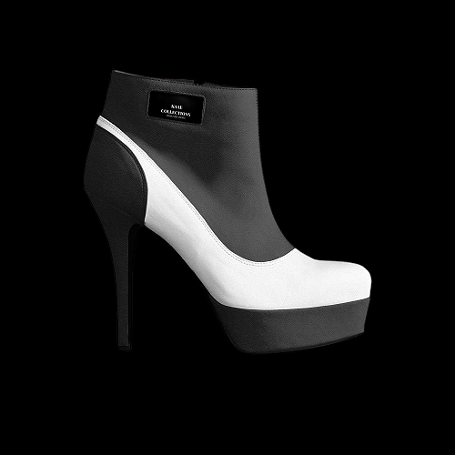 Designer Black & White Platform Heels